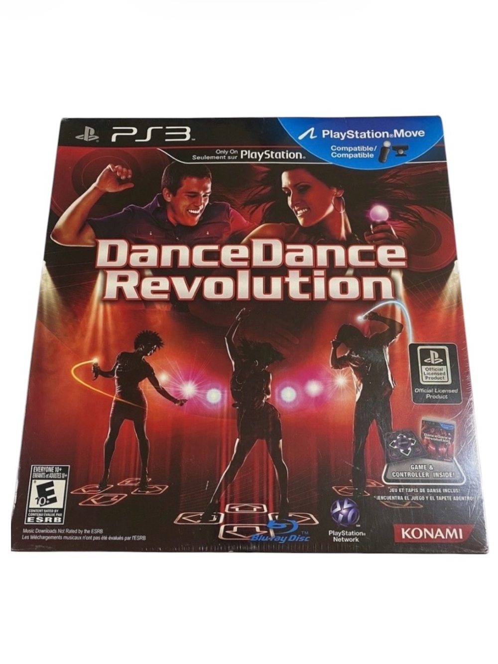 PS3 Dance Dance Revolution 2010 Konami Box Set With Dance Pad Mat and Game